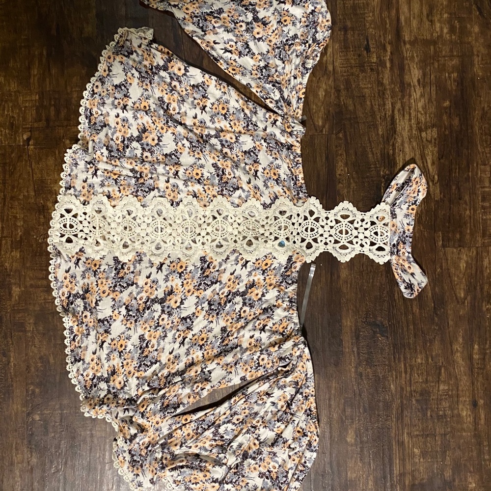 Flower off shoulder top